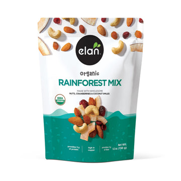 Elan Organic Rainforest Mix, Healthy Snacks, Dried Fruits & Nuts, 5.3 oz, Non-GMO, Gluten-Free, Vegan, Kosher