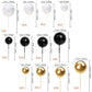 Rssta i Foam Ball Cake Toppers, 30 PCS Faux Pearl Picks for Baby Shower, Wedding, Kids Birthday Party, Black Gold White
