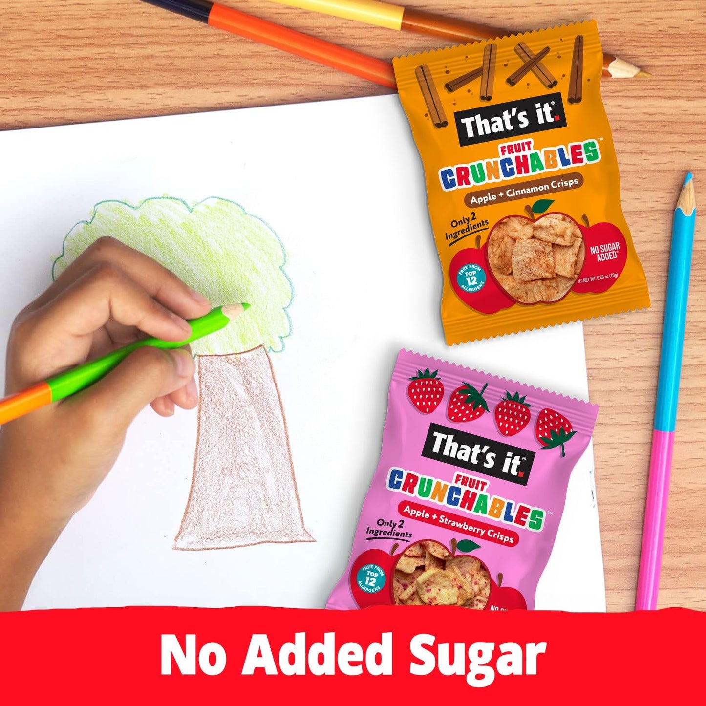 Thats It. Fruit Crunchables Apple + Cinnamon Crisps, 15-Pack - 100% Plant-Based Fruit Snacks For Kids, Non-Gmo, Gluten-Free, No