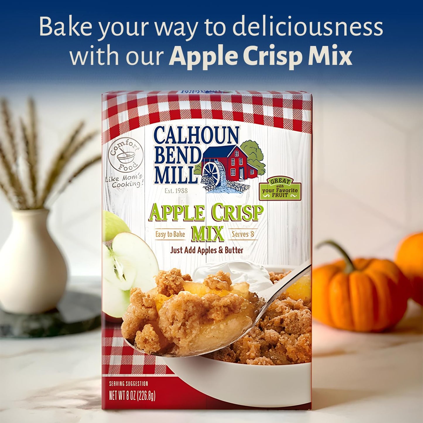 Calhoun Bend Mill Apple Crisp Mix | Easy Fall Dessert for Apples, Peaches, Berries | Perfect w/Apple Pie Filling or Fruit Mix |