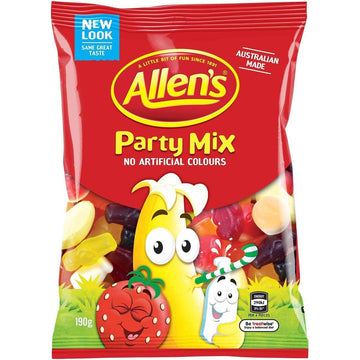 Allen’S Party Mix Gummy Candy – 190G Bag – Assorted Flavors – No Artificial Colors – Made In Australia