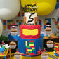 Fangleland Ninja Cake Toppers Set - 25 Pieces Happy Birthday Cupcake Toppers, 3" Red Ninja Warriors for Boys Party Supplies