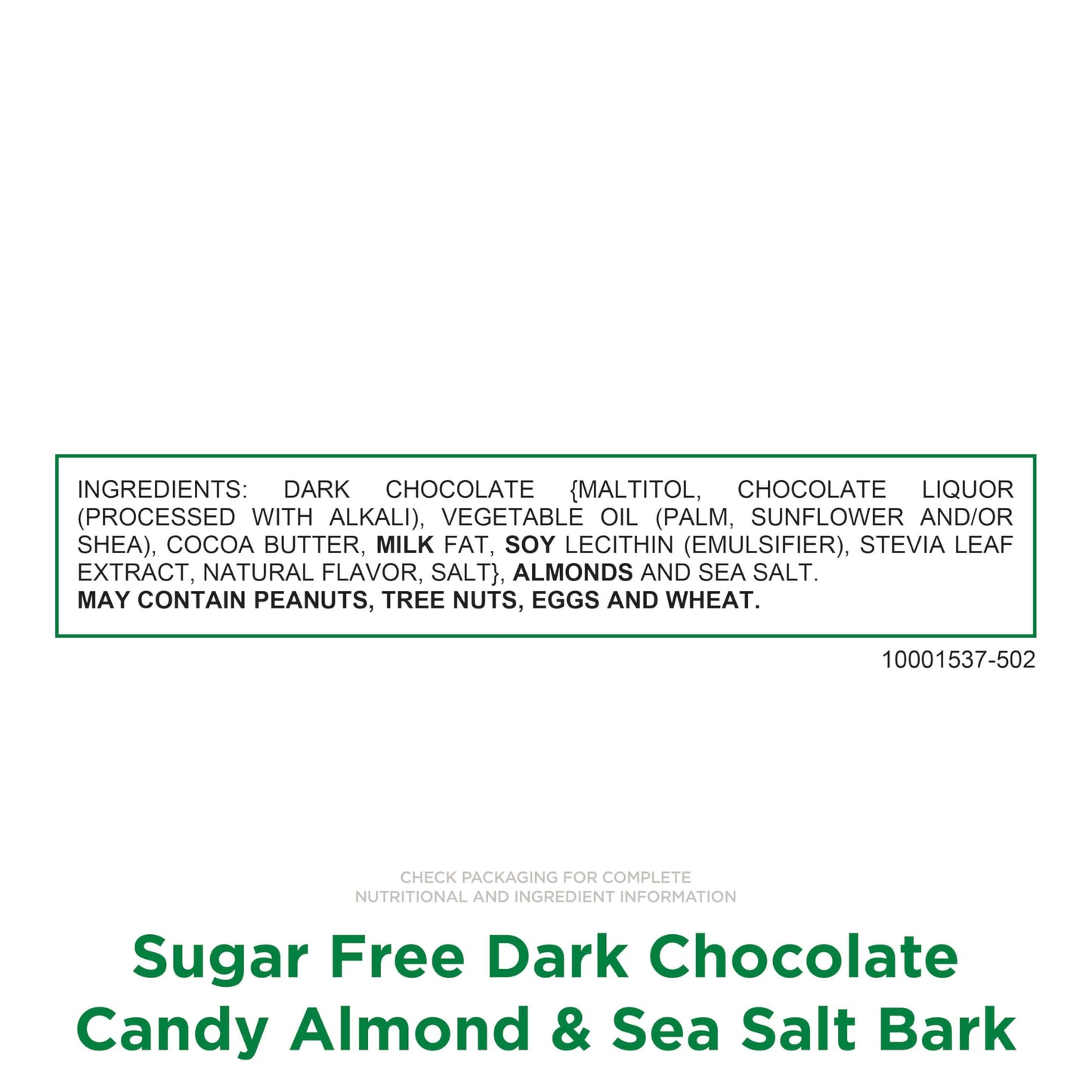 RUSSELL STOVER Sugarfree Dark Chocolate Almond & Sea Salt Bark, 7.5 oz bag, 5 Pack