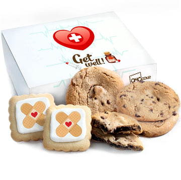 Get Well Soon Cookies Care package Gift Basket Chocolate Chip Fudge Filled Decorated For Men Women Kids | INDIVIDUALLY WRAPPED |