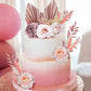 Tallew 28 Pcs Boho Cake Topper Decorations Faux Rose Flowers Leaves for Wedding Baby Shower Birthday Party, Rose Gold