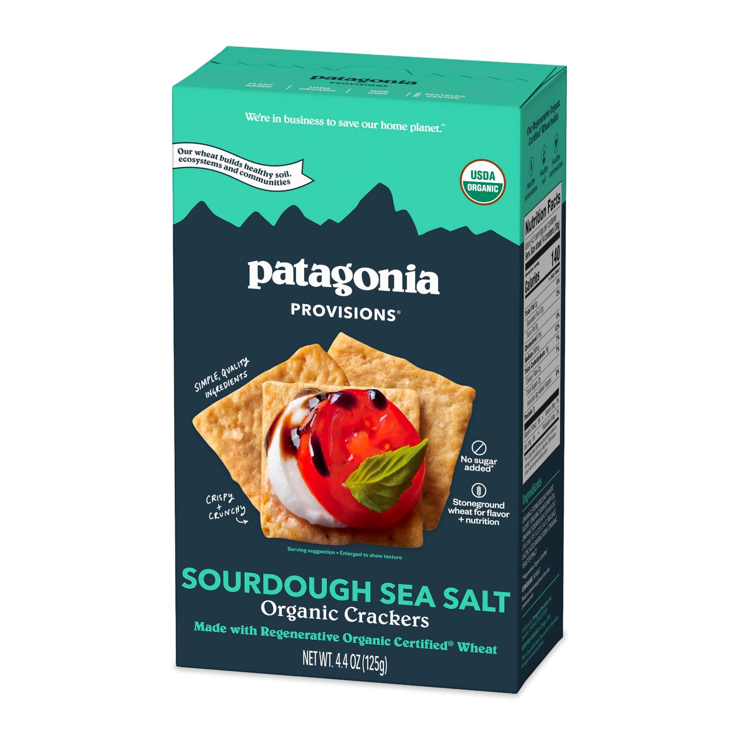 Patagonia Provisions - Sourdough Sea Salt - Certified Organic Crackers - Non-GMO, Plant-Based, No Added Sugar