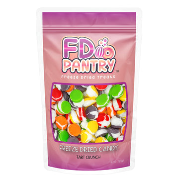Freeze Dried Candy Tarts Crunch: Crunchy Sweetness, 4 oz Flavors: Cherry, Lemon, Lime, Orange, Grape. Tarts Resealable Bag Tangy