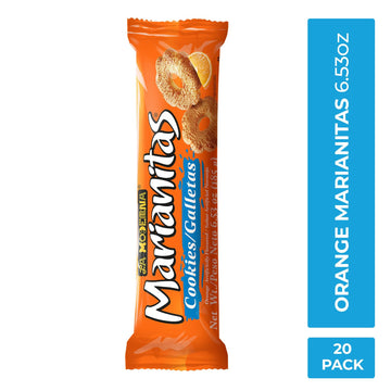 La Moderna, Marianitas Naranja, Orange Cookies, Galletas, Snacks Deliciosos Y Dulces, 6.53 Oz, Pack De 20