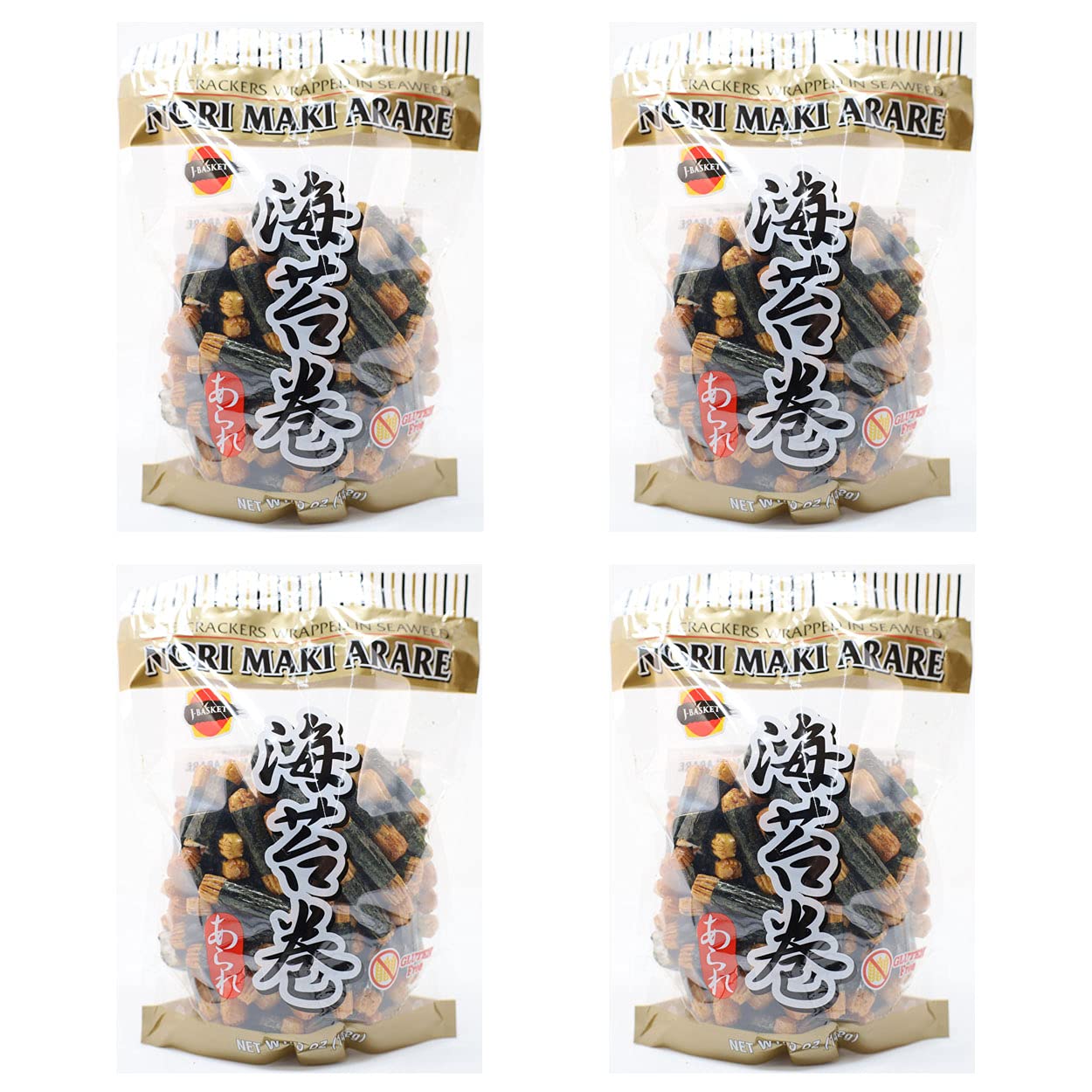 Jfc - Nori Maki Arare (Rice Breakers Wrapped In Seaherbal Product) 5 Oz (Pack Of 4)