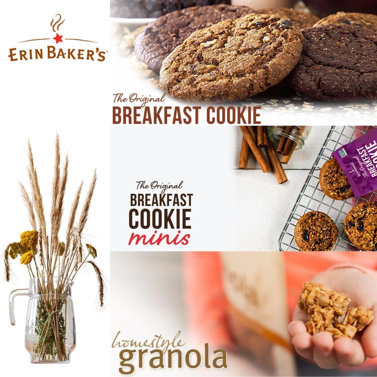 Erin Bakers Homestyle Granola, Peanut Butter, 12 Oz