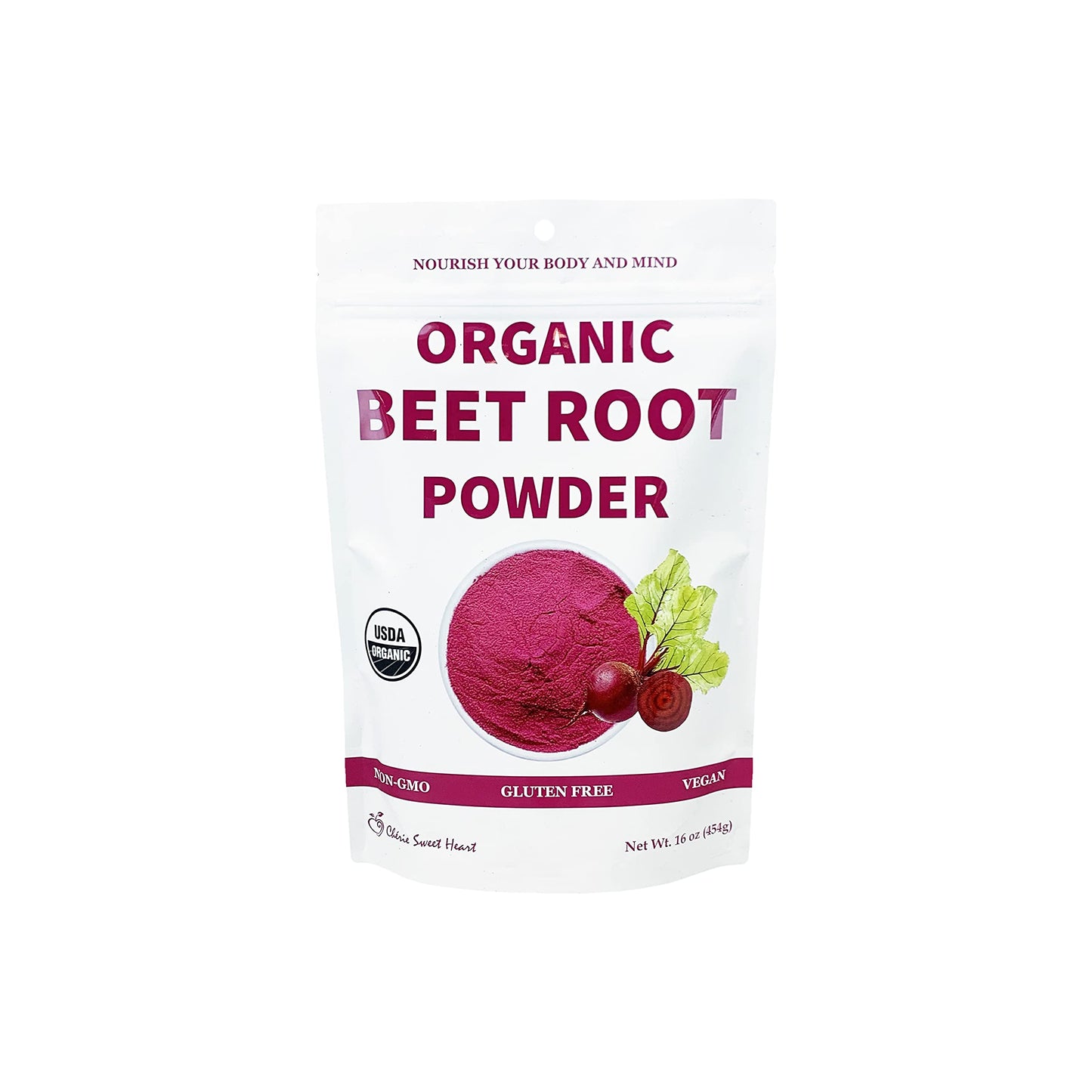 Ch  rie Sweet Heart Organic Beet Root Powder (1 LB), Raw & Non-GMO