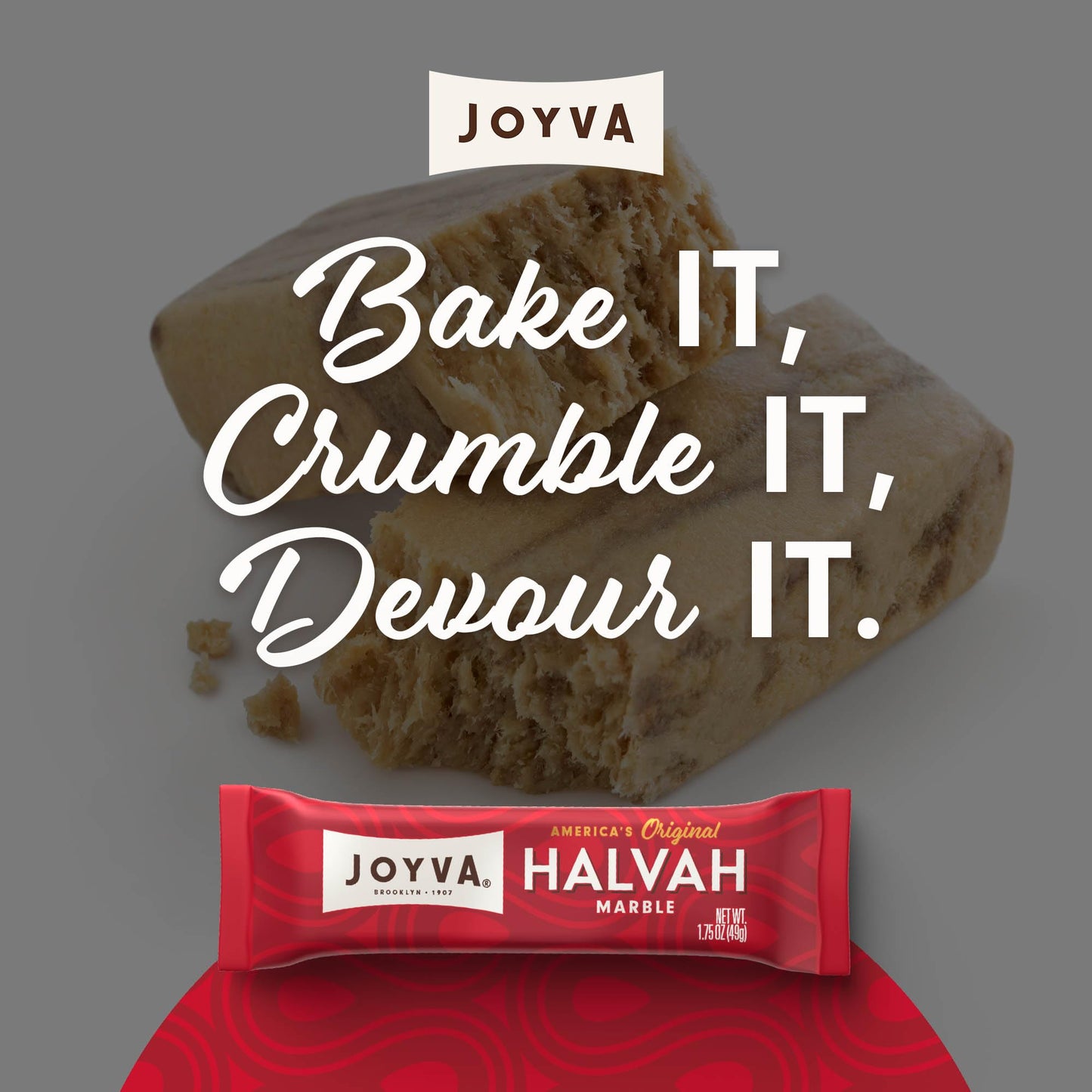 Joyva Halvah - Marble, 1.75Oz Pack Of 36 | A Delicious Sesame Treat | Dairy Free, Gluten-Free & Kosher Parve | Handcrafted In Br