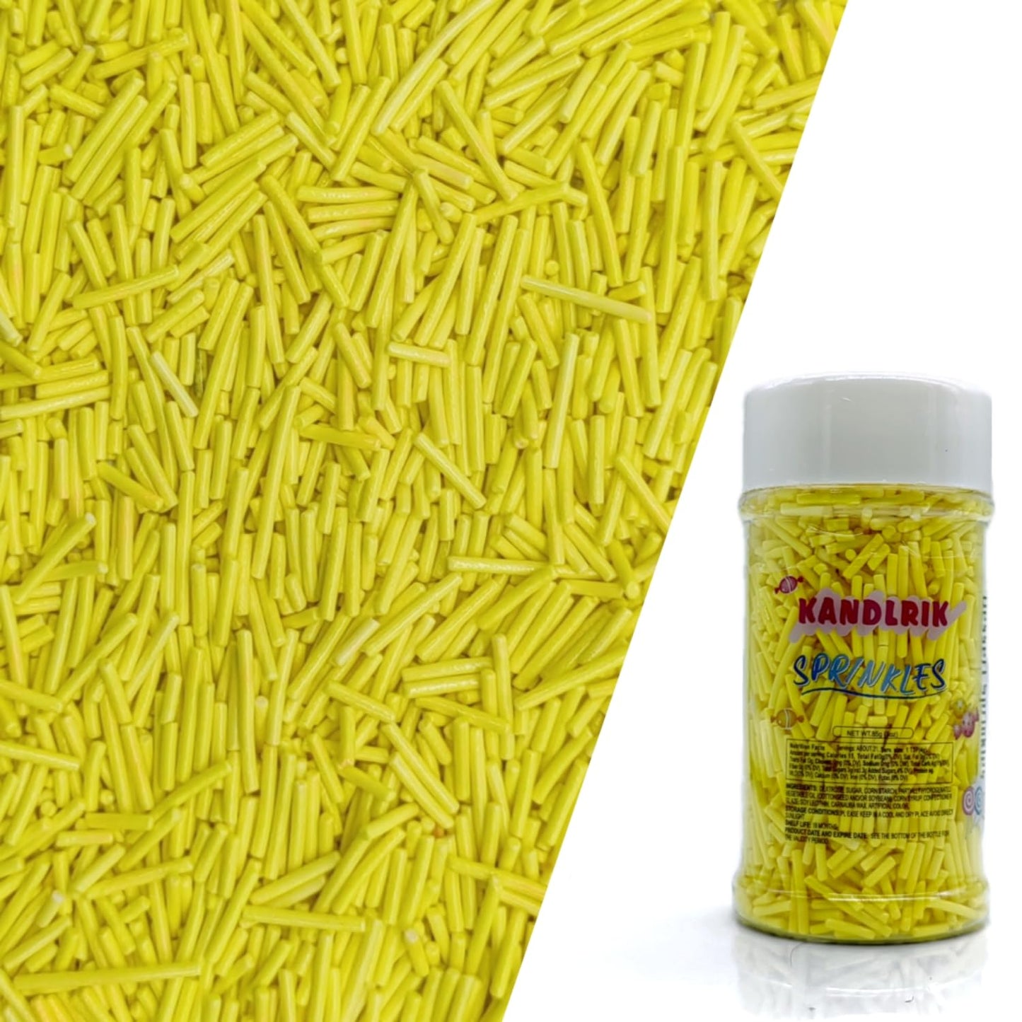 Yellow Jimmy Sprinkles Edible Mix Size Jimmies Cake Decorations Soft Jimmies for Topping Ice Cream, Cookies, Cakes, Wedding Part