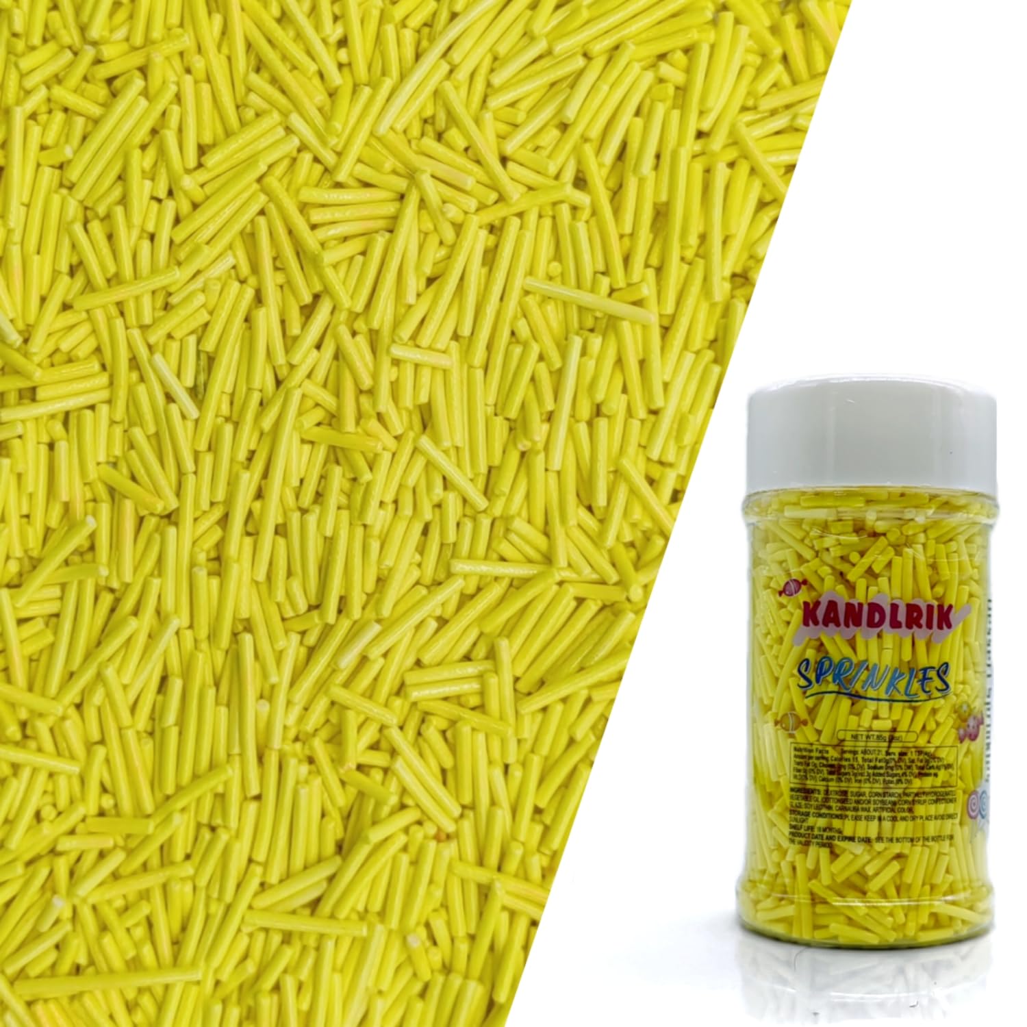 Yellow Jimmy Sprinkles Edible Mix Size Jimmies Cake Decorations Soft Jimmies for Topping Ice Cream, Cookies, Cakes, Wedding Part