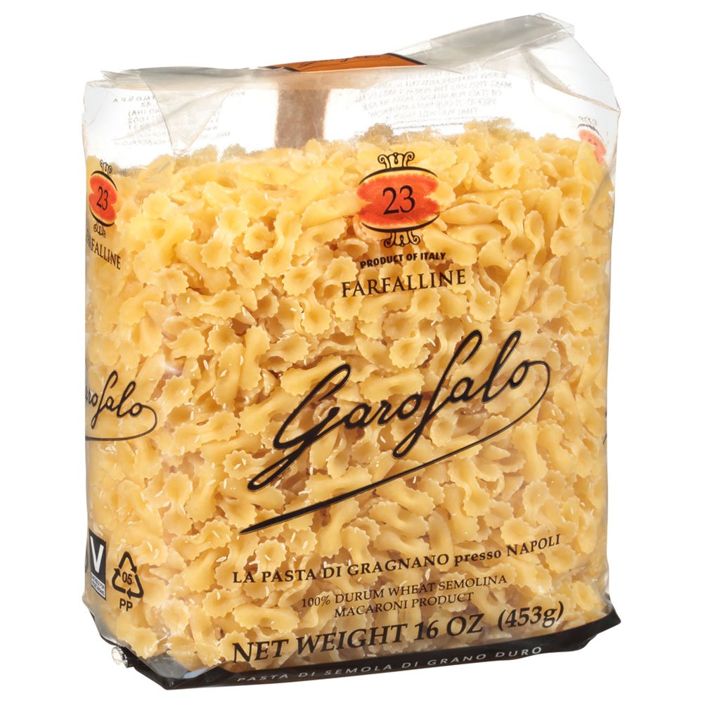 Garofalo - Premium Durum Wheat Semolina Farfalline Pasta, Italian Made, Bronze-Drawn, Al-Dente, One-Ingredient Pasta (4 Pack)