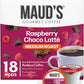 Maud's Decaf Raspberry Chocolate Flavored Coffee Pods, 18 ct, Decaffeinated Medium Roast Flavored Coffee in Recyclable Single Se