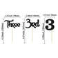 24Pcs 3rd Birthday Cupcake Toppers Glitter Third Birthday Three Cupcake Picks for Baby Shower 3rd Birthday Anniversary Party Cak