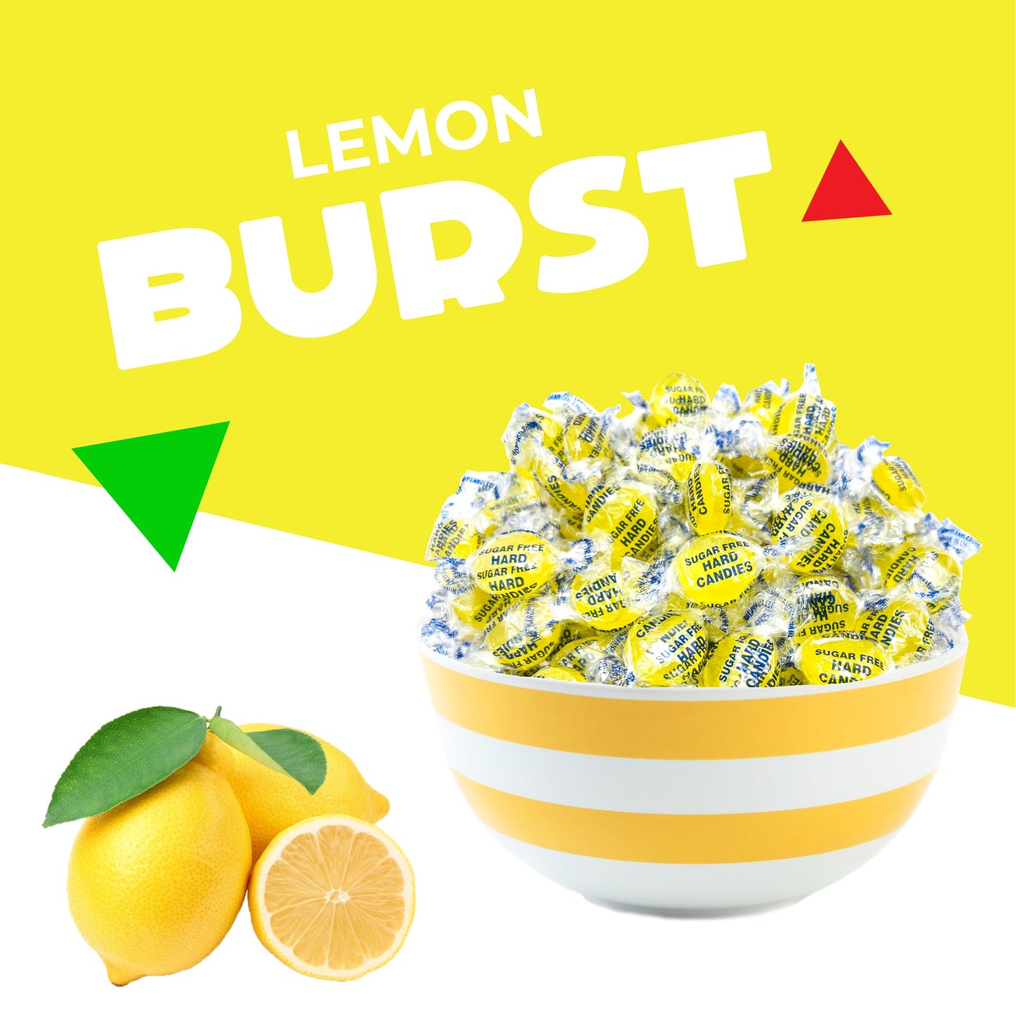 Laetafood Arcor Sugar-Free Lemon Hard Candy, Individually Wrapped (1 Pound Bag - Approx. 75 Count)