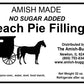 Amish Pie Filling No Sugar Added Peach- Two 32 Oz Jars