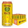 Guayaki Yerba Mate Energy Drink Alternative, Peach Revival, Low Sugar, 15.5 Fl Oz (Pack of 12)