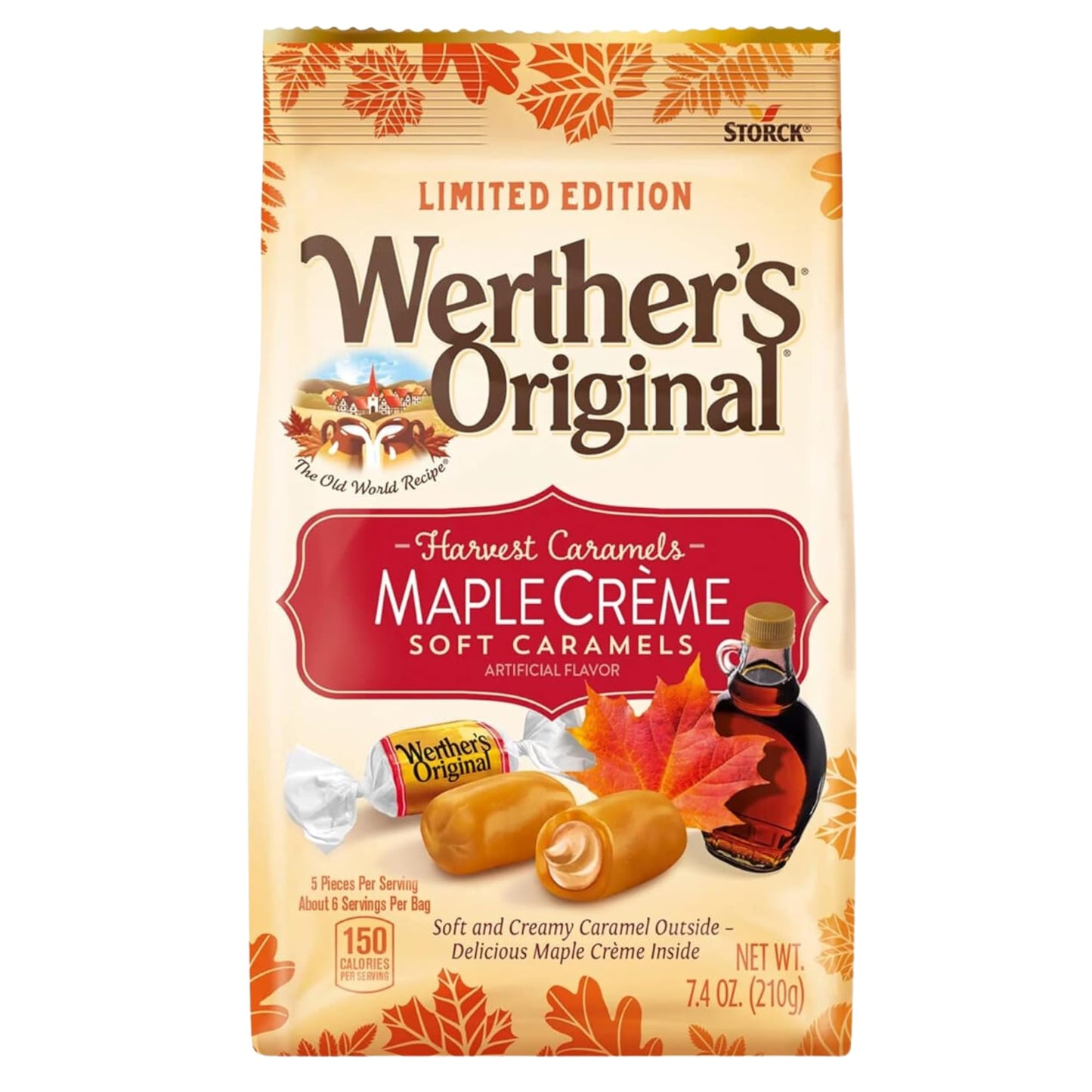 Maple Creme Soft Caramels  Bulk Individually Wrapped Fall Candies  7.4 Ounces Each (Pack of 3)