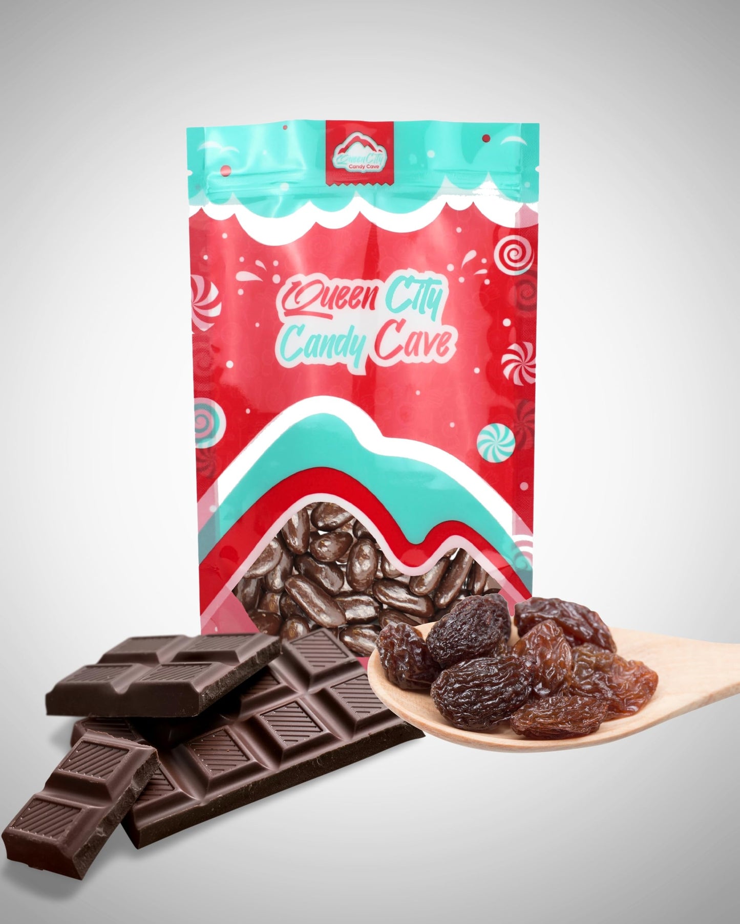 Dark Chocolate Covered Raisins, Bulk Chocolate Covered Plump Candy Raisins By Queen City Candy Cave (1 Pound)