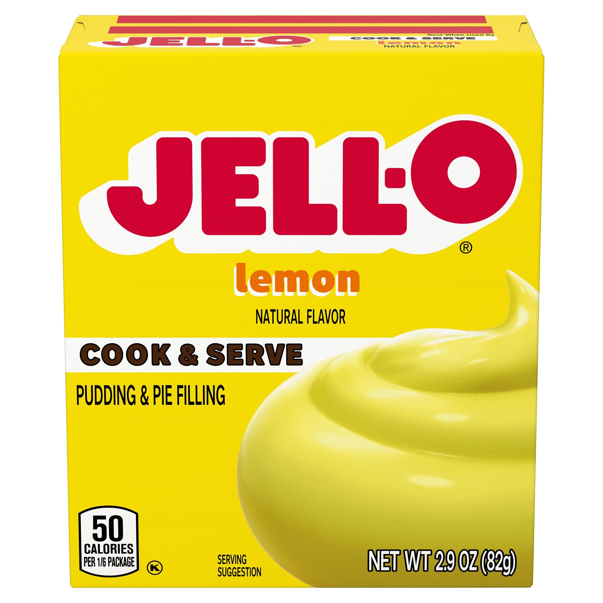 Jell-O Lemon Pudding & Pie Filling, 2.9oz Box, Pack of 24, Lemon Flavor