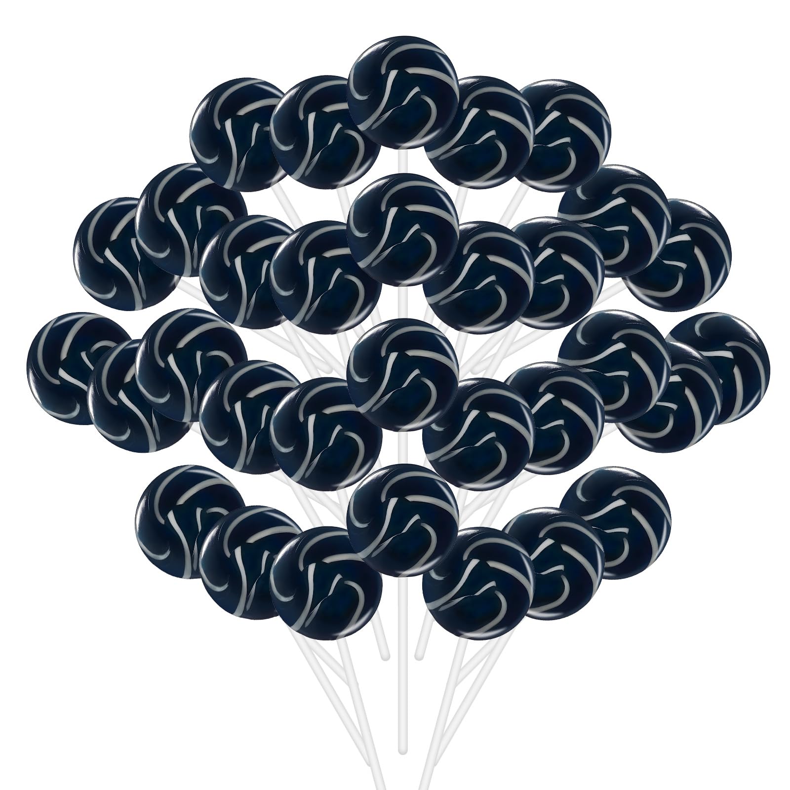 ZOFIA SWEET 32 Pack Black & White Swirl Lollipops, Gluten-Free, No Artificial Dyes or Flavors, Individually Wrapped