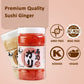 YUHO Pickled Sushi Ginger, Japanese Pink Gari Sushi Ginger Fat Free, Sugar Free, Kosher, BRC, No MSG, Low cal- 2 Jars of 12 oz