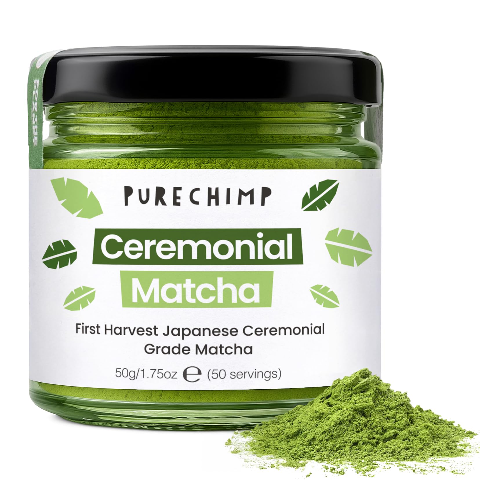 Matcha Green Tea Powder - 1.75 Ounces (50g) of Ceremonial Grade Japanese Matcha for Baking, Lattes and Smoothies - Regular