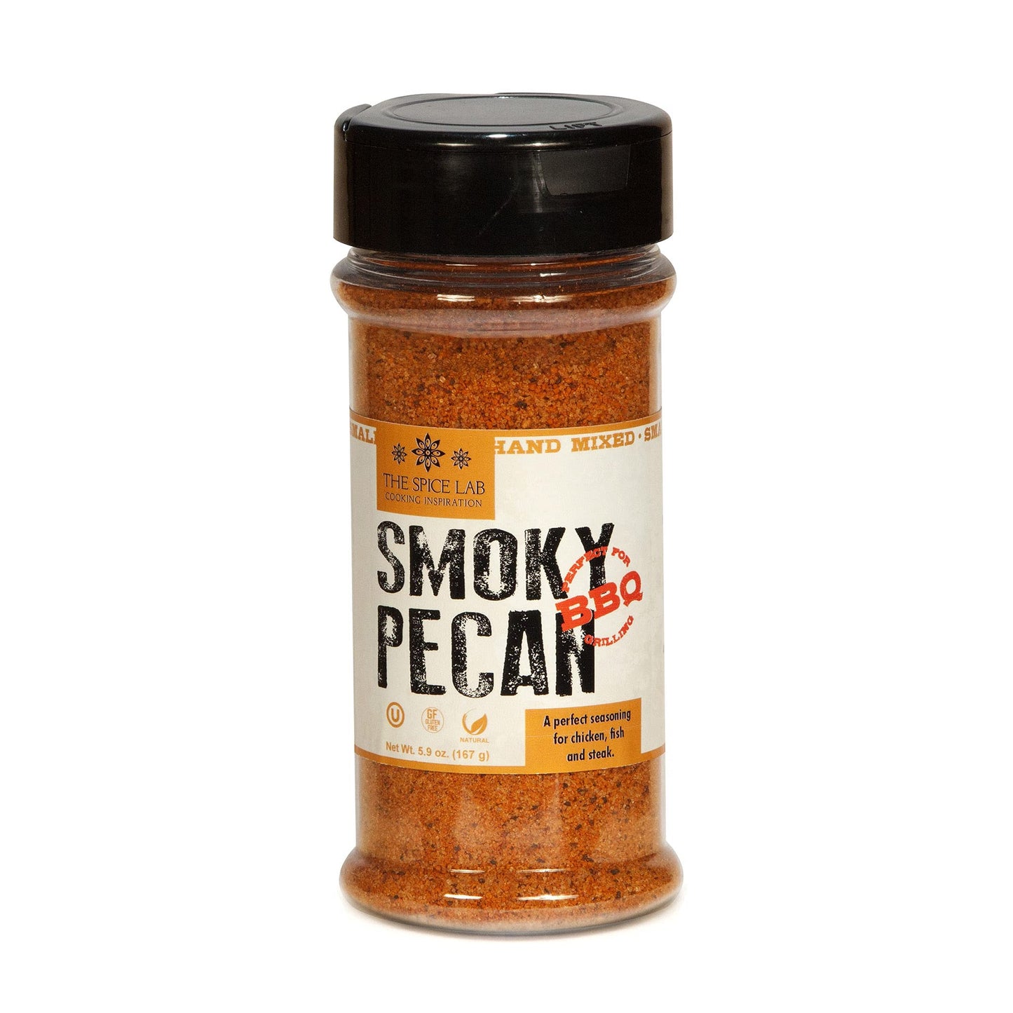 The Spice Lab Smoky BBQ Pecan Rub - Sweet Heat & Savory Spice Blend - 5.9 oz Shaker for Grilling Pork, Chicken, Beef & Vegetables