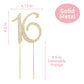 Crystal Creations 16 Cake Topper - Premium Gold Metal with Rhinestones - 1 Count