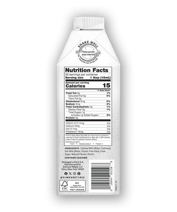 Elmhurst Milked - Sweet Cream Cashew Creamer 25.4 Ounce (Pack Of 6)