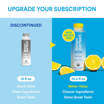 Lemon Perfect, Hydrating Organic Lemon Water, Zero Sugar, Flavored Water, Squeezed from Real Fruit, Plastic Neutral, No Artifici