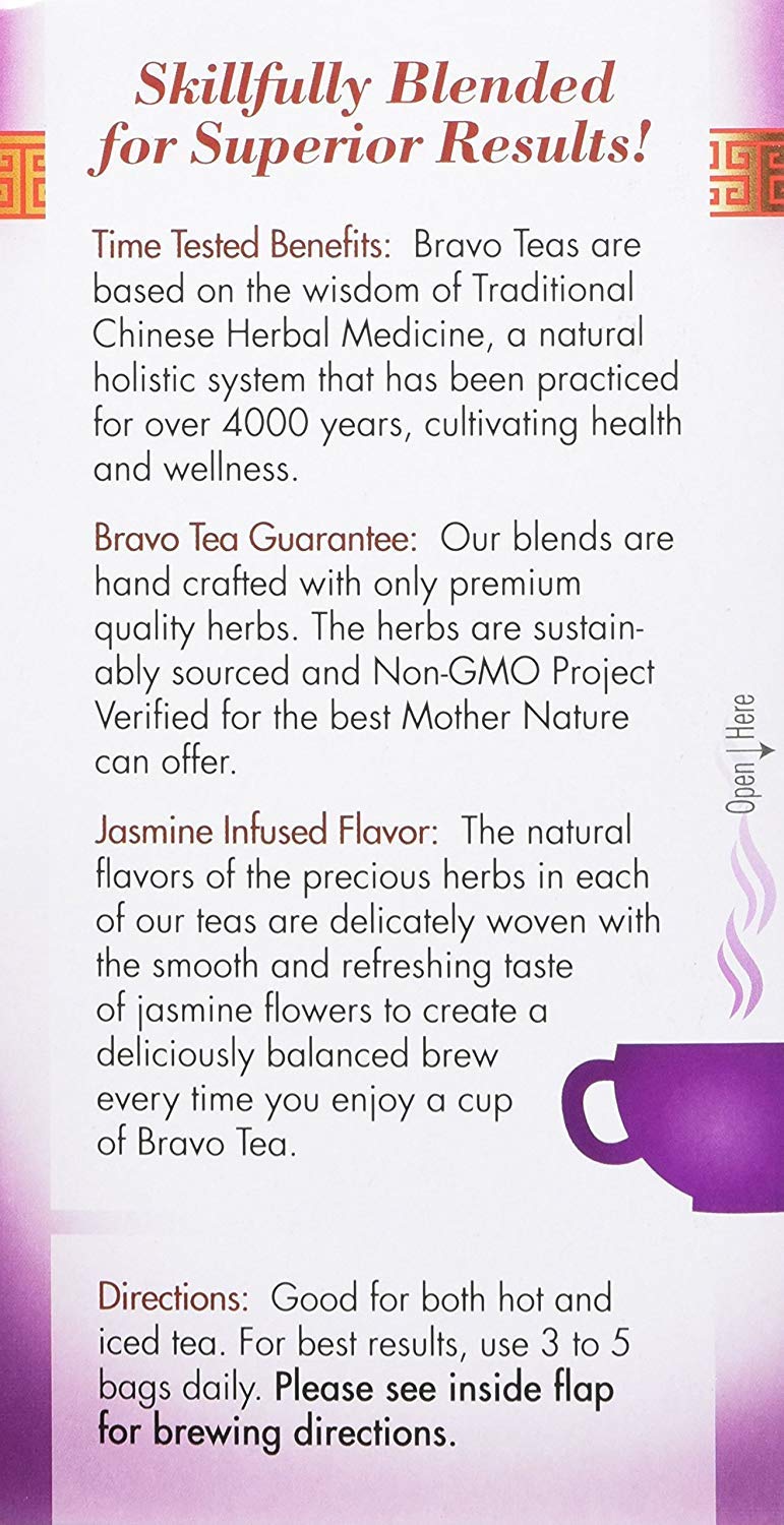 Bravo Tea Cholesterol Health Herbal Tea, Caffeine Free, 20 Tea Bags, Pack of 2