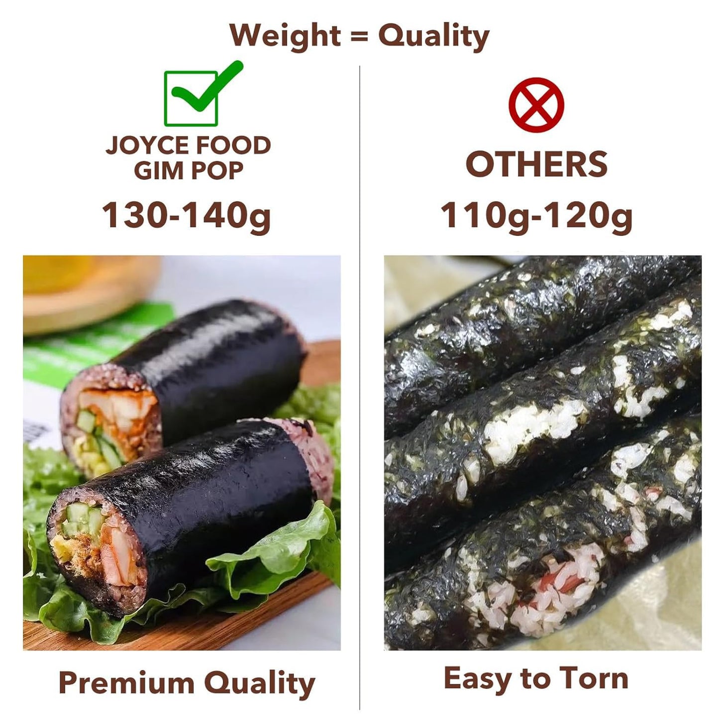 Gim Pop Nori Sheets for Sushi Gimbap Roasted Seaweed Sheet All Natural Dried Seaweed for Wrap Rice, Onigiri, Sushi - Product of
