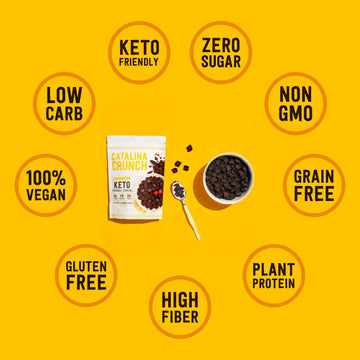 Catalina Crunch Chocolate Banana Keto Cereal (9Oz Bag) | Low Carb, Sugar Free, Gluten Free | Keto Snacks, Vegan, Plant Based Pro
