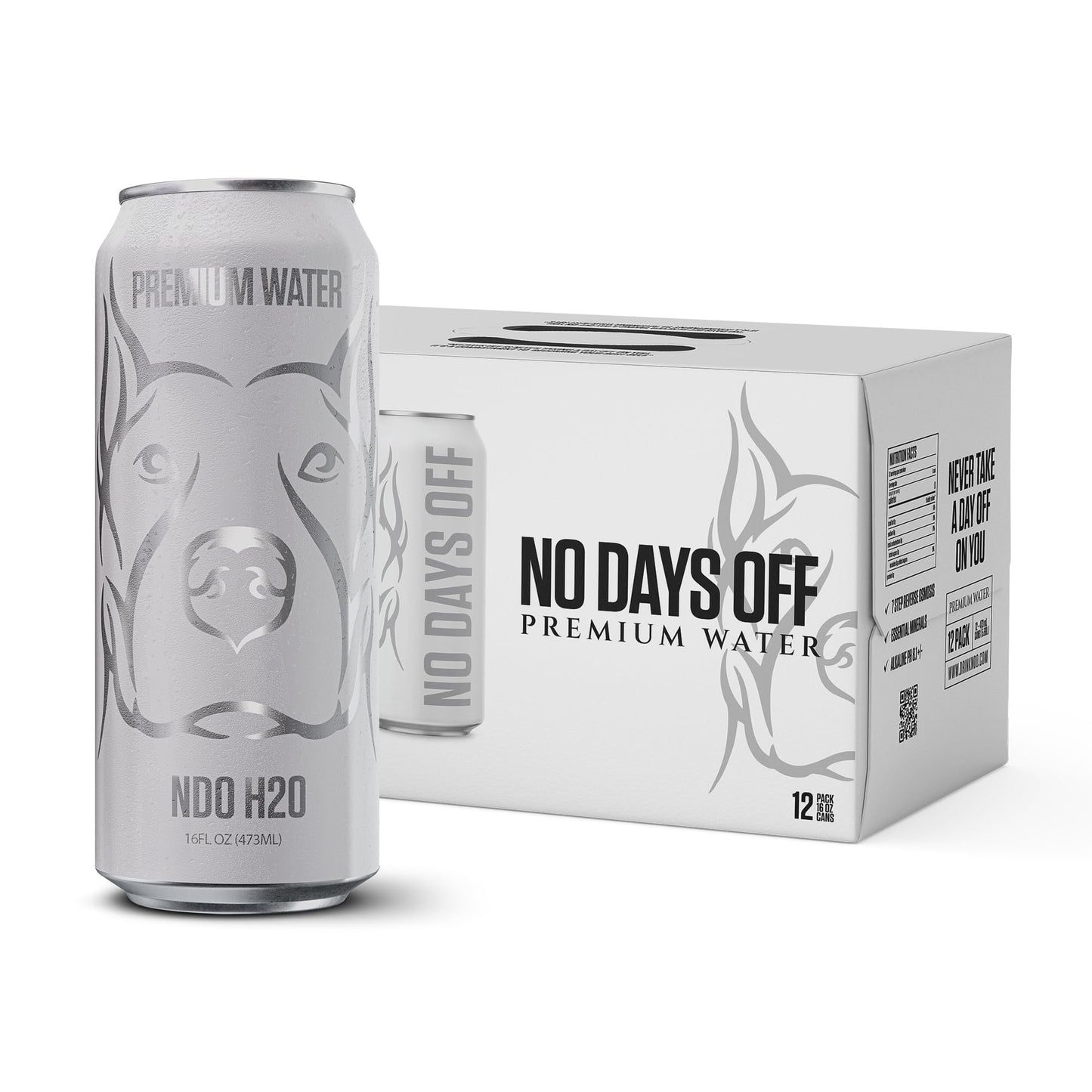 No Days Off Top-Grade Water - 12 Pack  16 Fl Oz  Still - 8.1Ph Alkaline Ultra-Purified Reverse Osmosis With Electrolytes & Minerals - Calcium  Magnesium  Potassium - Bpa-Free 100% Recyclable Cans