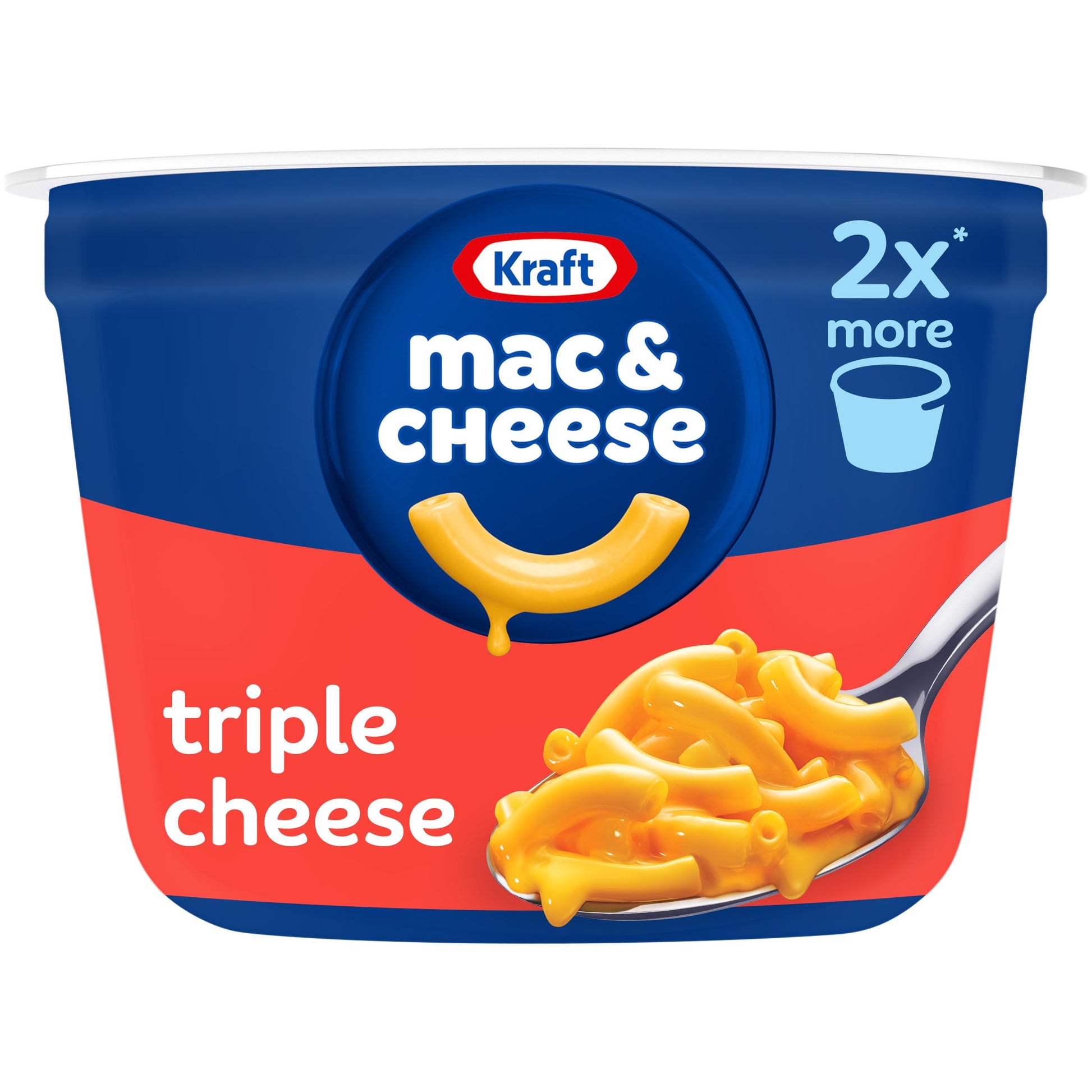 Kraft Mac and Cheese, 1 Big Cup, for Easy Dinner or Dinner Sides, Triple Cheese, No Artificial Flavors, Preservatives or Dyes, 4