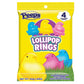 Peeps Lollipop Rings, Multicolored Chick Shaped Suckers, Individually Wrapped Candies (Pack Of 3)