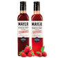 Mayer Premium Handcrafted Fruit Syrups, Vegan & Gluten Free, 16.9 Fl Oz (Pack of 2) - Strawberry & Raspberry, All-Natural Ingredients