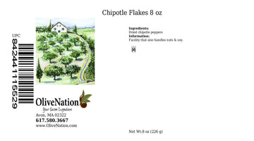 OLIVENATION Chipotle Flakes, Dried Jalapeno Peppers, Medium Heat, Gluten Free, Vegan - 8 Ounce