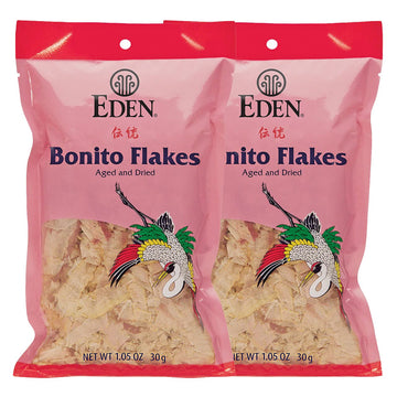 Eden Japanese Bonito Flakes, Katsuobushi, Hardwood Smoked, 1.05 oz (2-Pack)