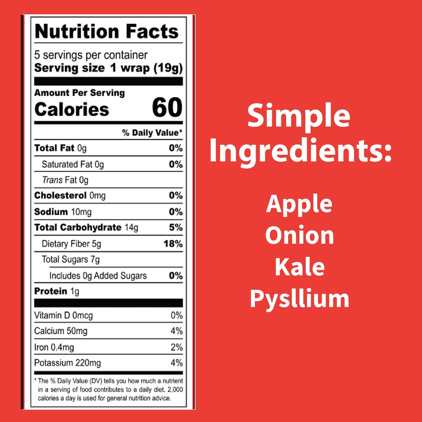 Raw Wraps Gluten Free Kale Tortilla Wraps, Vegan, Non-GMO, Low Carb, 3.3 Ounce Pack