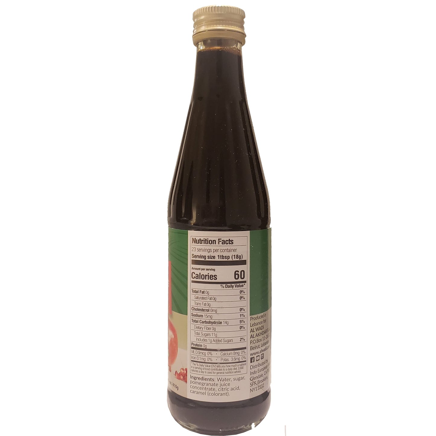 Al Wadi Pomegranate Molasses - 14 Oz, All-Natural, Rich Flavor, Perfect for Cooking and Dressings