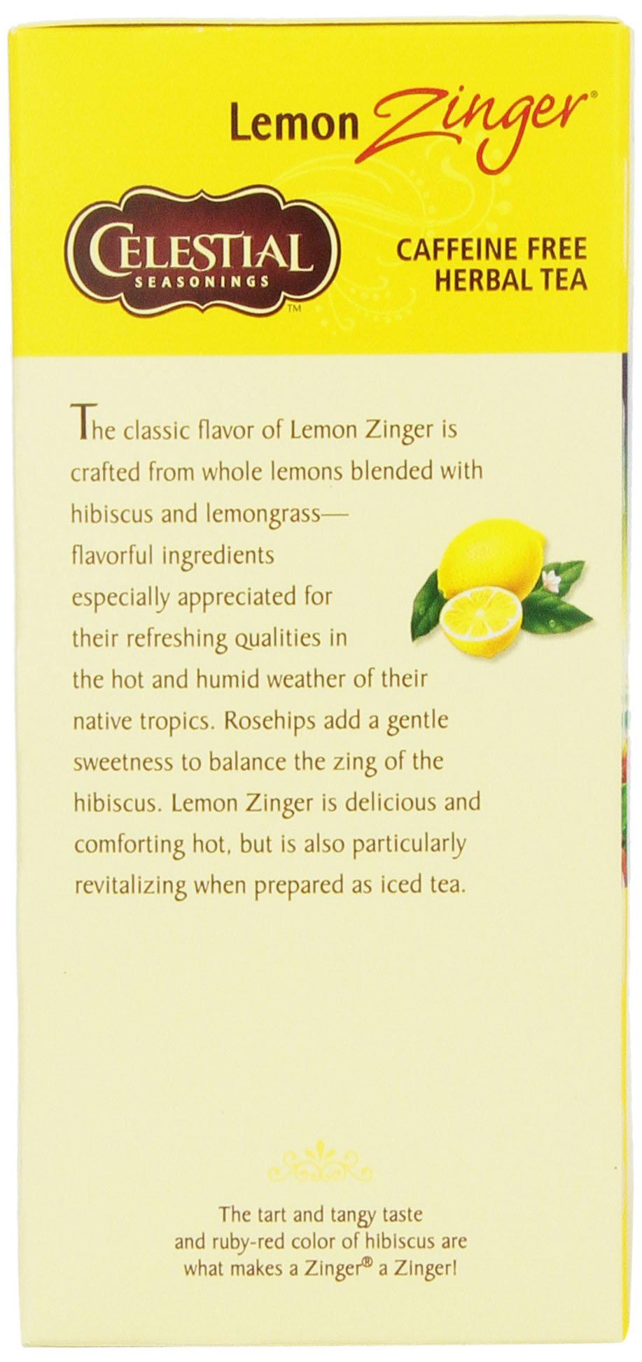 Celestial Seasonings Herbal Tea, Lemon Zinger, 25 Count, (Pack Of 6)