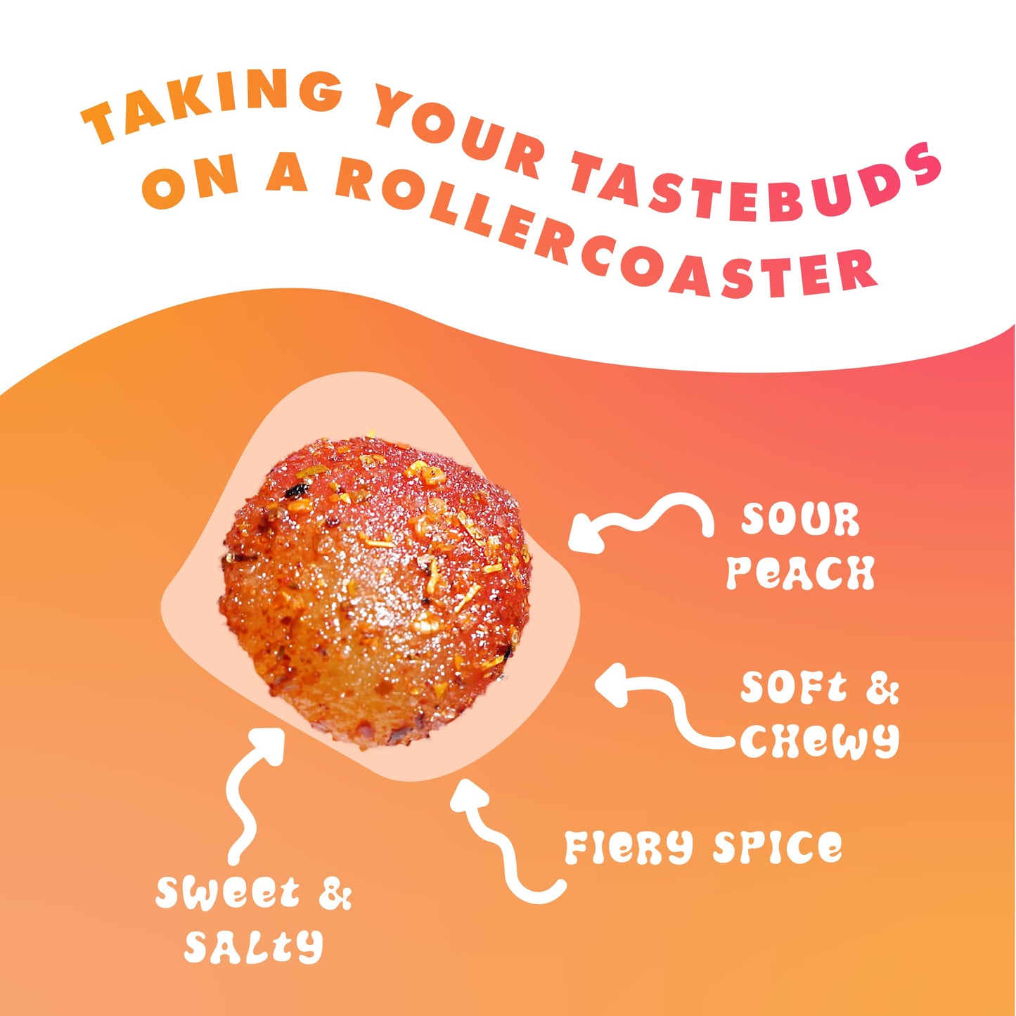 Chili Chews Sweet & Spicy Candy Bites, Peach Flavor, 4 Pack, Great Tasting Gummy Snacks for All Ages