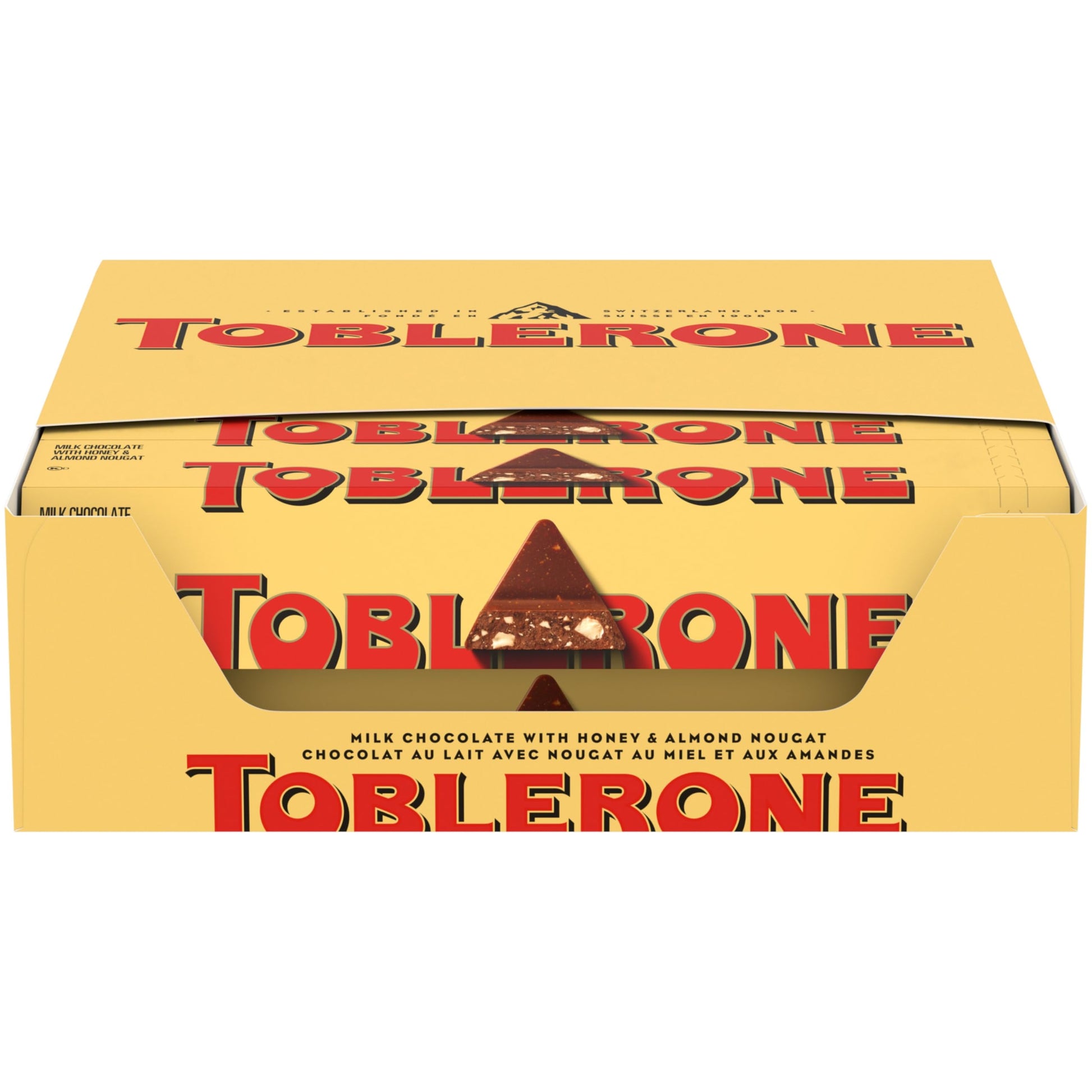 Toblerone Milk Chocolate Bar With Honey And Almond Nougat, 20 - 3.52 Oz Bars