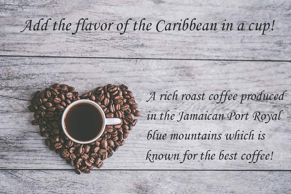 Tortuga Caribbean Port Royal Jamaican Blue Mountain Flavored Coffee- Roasted And Ground Coffee 10Oz - The Perfect Premium Gourme