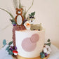 RASSLISA Woodland Animal Cake Toppers, Fox Bear Deer, Clay Decorations, Flowers, Model LISA-LS-NN-XG03
